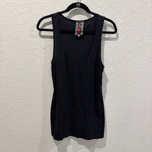 Johnny Was Black Cotton Modal Tank Top Scoop Neck Women’s Size M